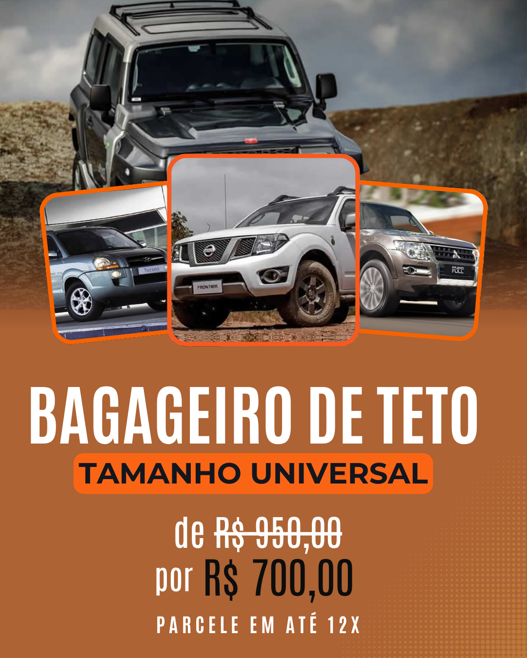 Bagageiro de Teto Universal Bagageiro de Teto Universal